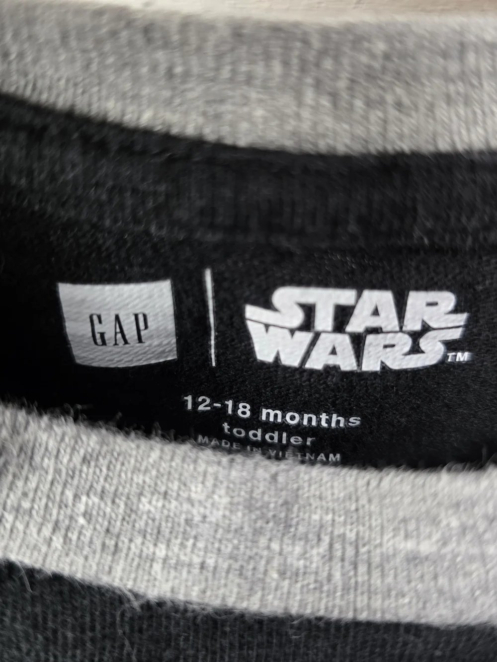 Gap Kids Black & Gray Darth Vader Raglan Cotton Tee.
